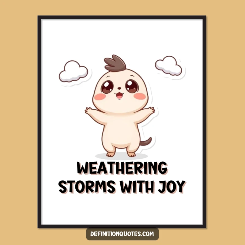 Funny Free Printable Wall Art: Googly Eyed Cloud Juggler - Whimsical Downloadable Decor