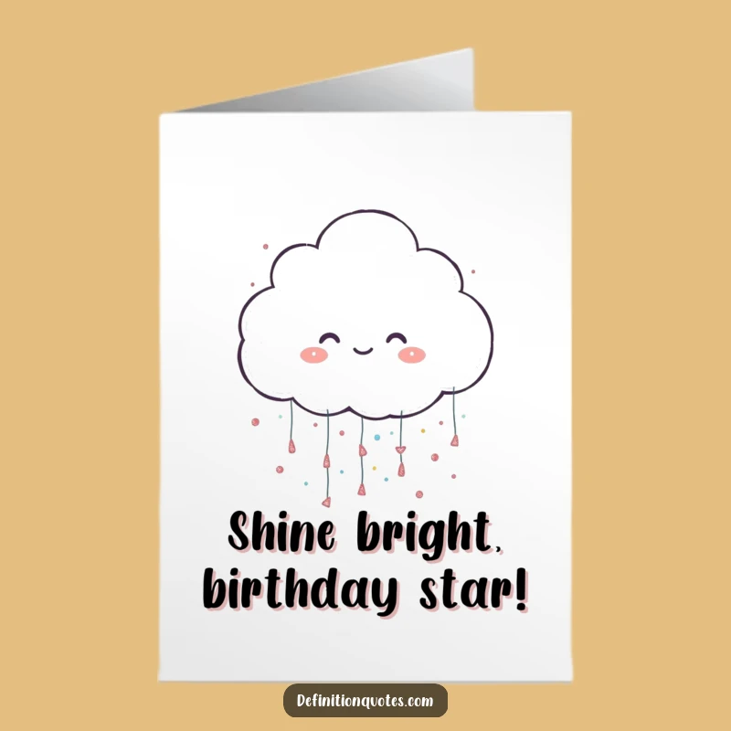 Free Printable Cheerful Cloud Glitter Bomb Birthday Card - Funny Downloadable Gift