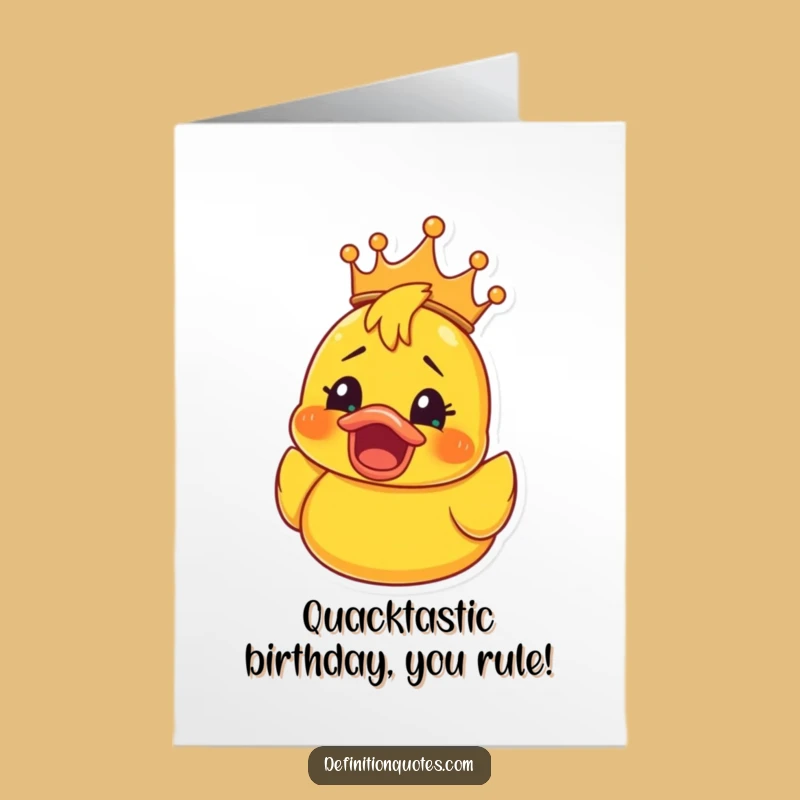 Free Printable Funny Birthday Card: Shocked Ducky King, Hilarious Downloadable Gift