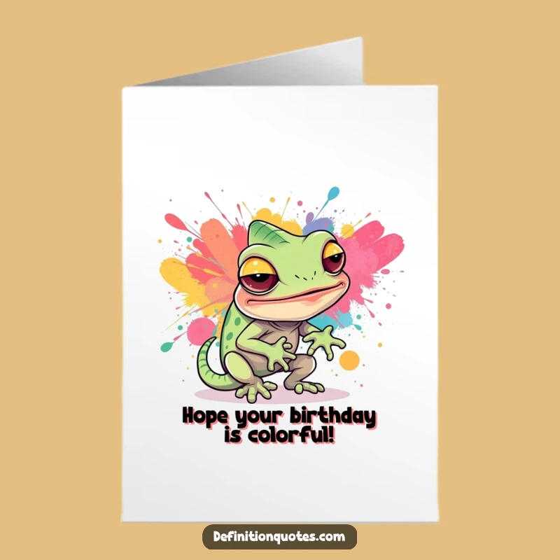 Funny Free Printable Chameleon Birthday Card - Blending In Downloadable Gift