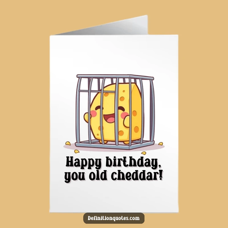 Grant them a birthday wish with this free printable card! A cheesy character makes a daring escape, perfect for print-at-home celebrations.