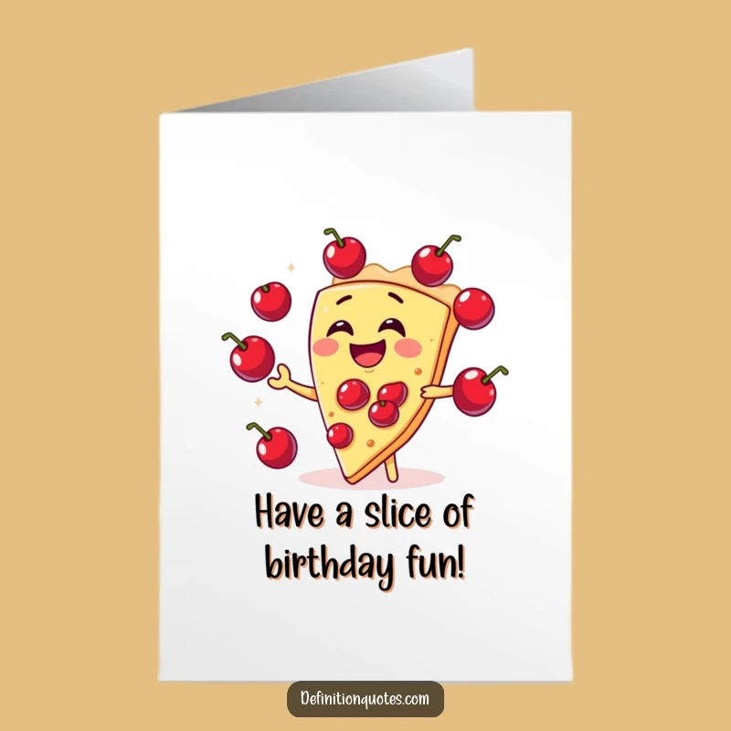 Free Printable Juggling Pie Birthday Card: Funny Downloadable for a Sweet Celebration