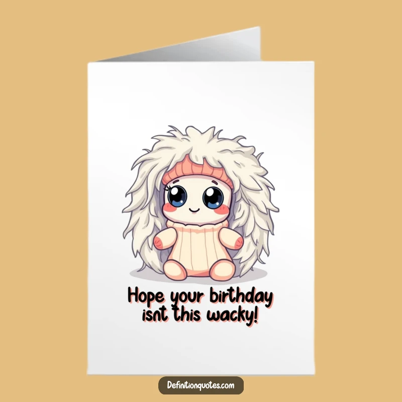 Make their birthday hilariously hairy with this free printable card! A googly-eyed sock battles a lint monster, perfect for print-at-home delivery.