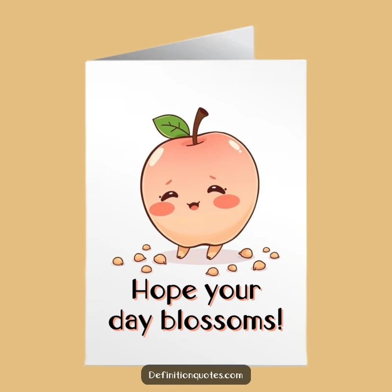 Free Printable Shy Apple Birthday Card: Funny Tripping Fruit Downloadable Gift