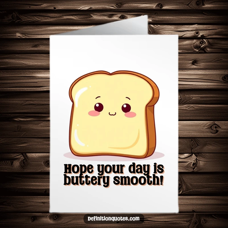 Funny Free Printable Birthday Card: Curious toast peeking from behind a giant butter pat. A delightful downloadable.
