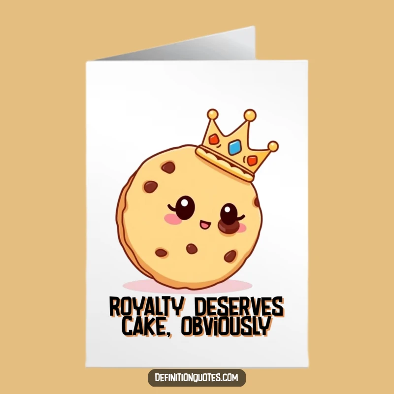 Free Printable Birthday Card: Proud Cookie King Admires Chip - Funny Downloadable Gift