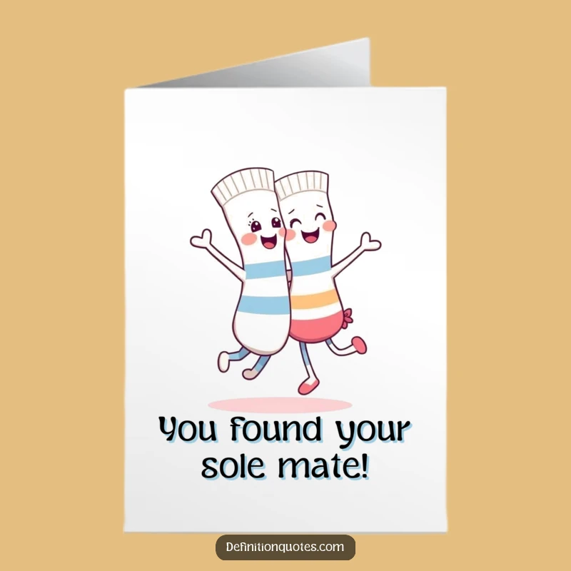 Free Printable Congrats Card: Dancing Sock Pair Humor, Funny Downloadable Gift