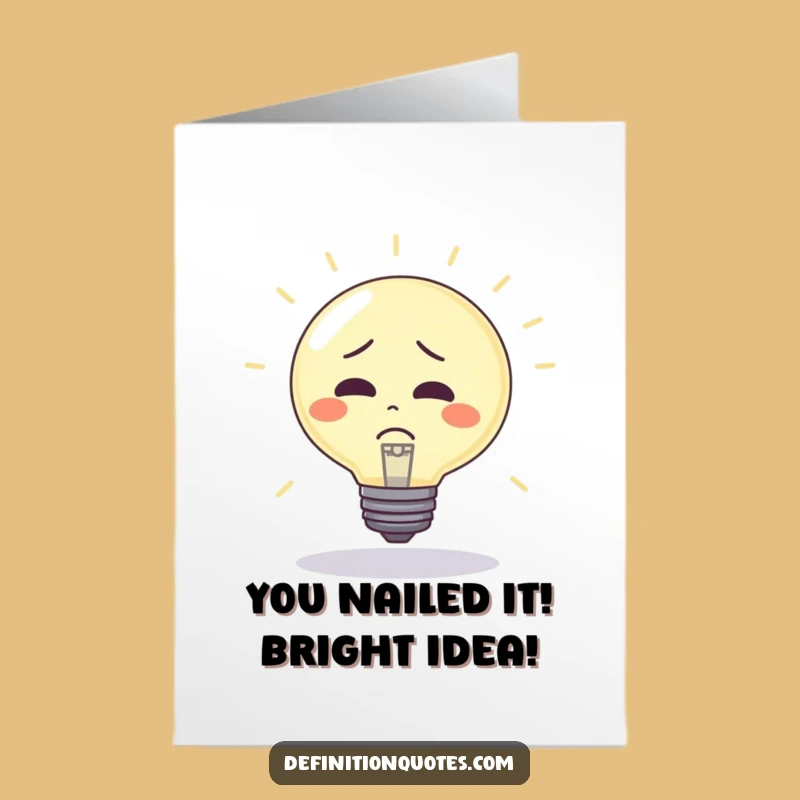 Free Printable Congrats Card: Lightbulb Bounces to Celebrate Your Success
