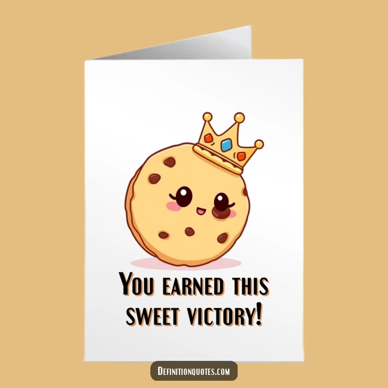Free Printable Congrats Card: Regal Cookie Victory - Funny Downloadable Gift