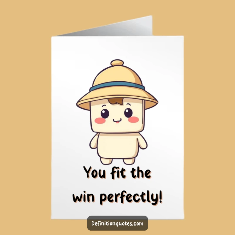 Free Printable Congrats Card: Small Hat Big Win, Funny Downloadable Gift