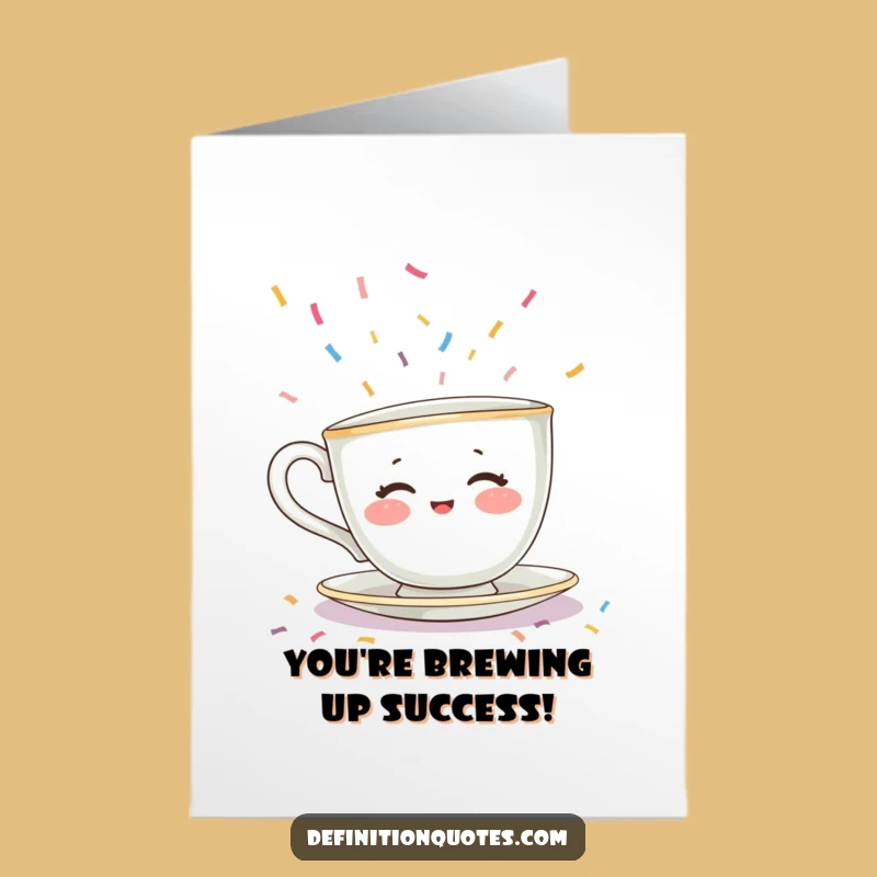 Free Printable Congrats Card: Teacup Hides Funny Downloadable Greeting
