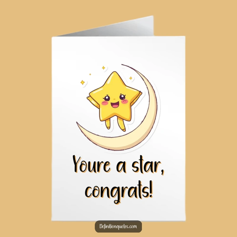 Free Printable Congrats Card: Twinkling Star Celebration, Joyful DIY Downloadable Gift