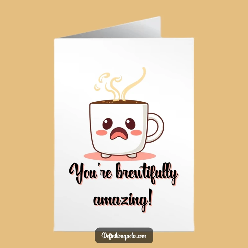 Free Printable Funny Coffee Mug Congrats Card - Surprised Steam Downloadable Celebration