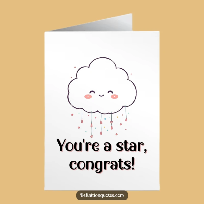 Free Printable Glitter Cloud Congratulations Card - Funny Downloadable Gift