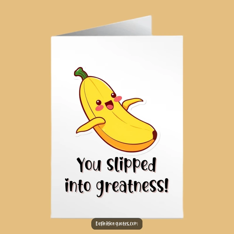 Free Printable Kawaii Banana Congrats Card - Slipping into Success!