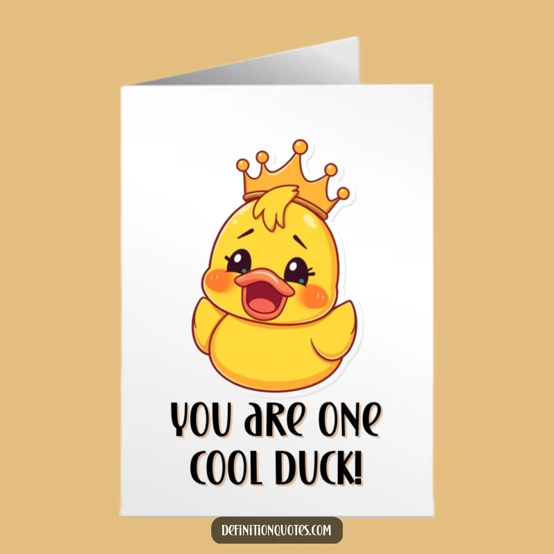 Free Printable Congrats Card: Shocked Ducky King, Funny Downloadable Gift
