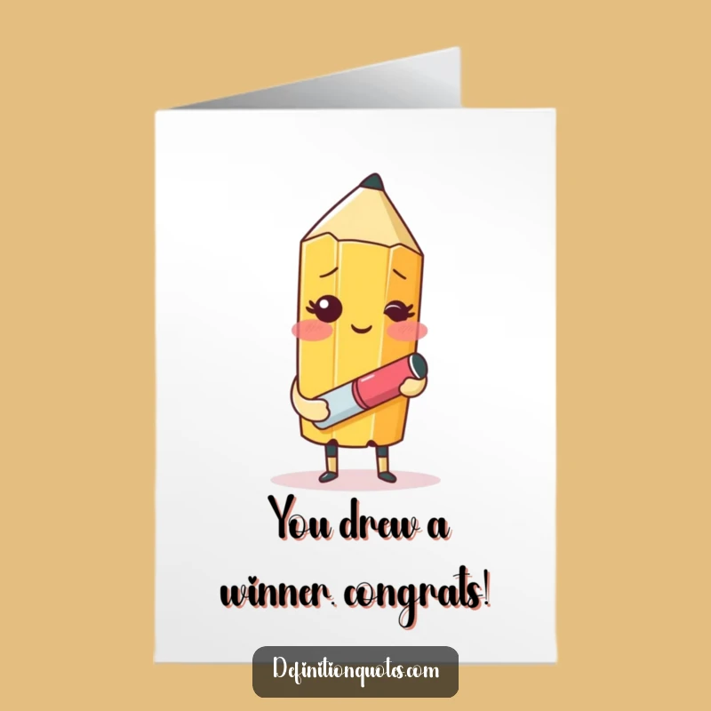 Free Printable Congrats Card: Humorous Pencil Artist, Funny DIY Downloadable Gift