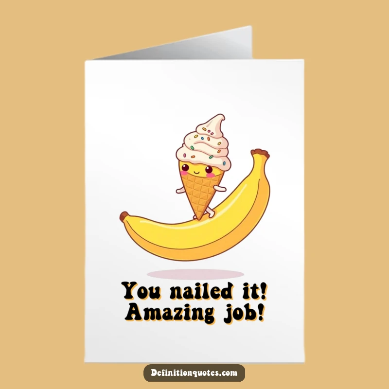 Free Printable Congrats Card: Slipping Ice Cream Wins! - Downloadable Joke Gift