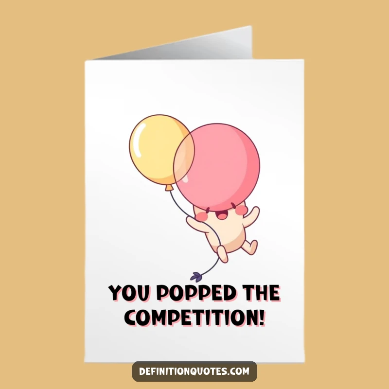 Free Printable Congrats Card: Kawaii Balloon Popping Self Funny Downloadable Gift