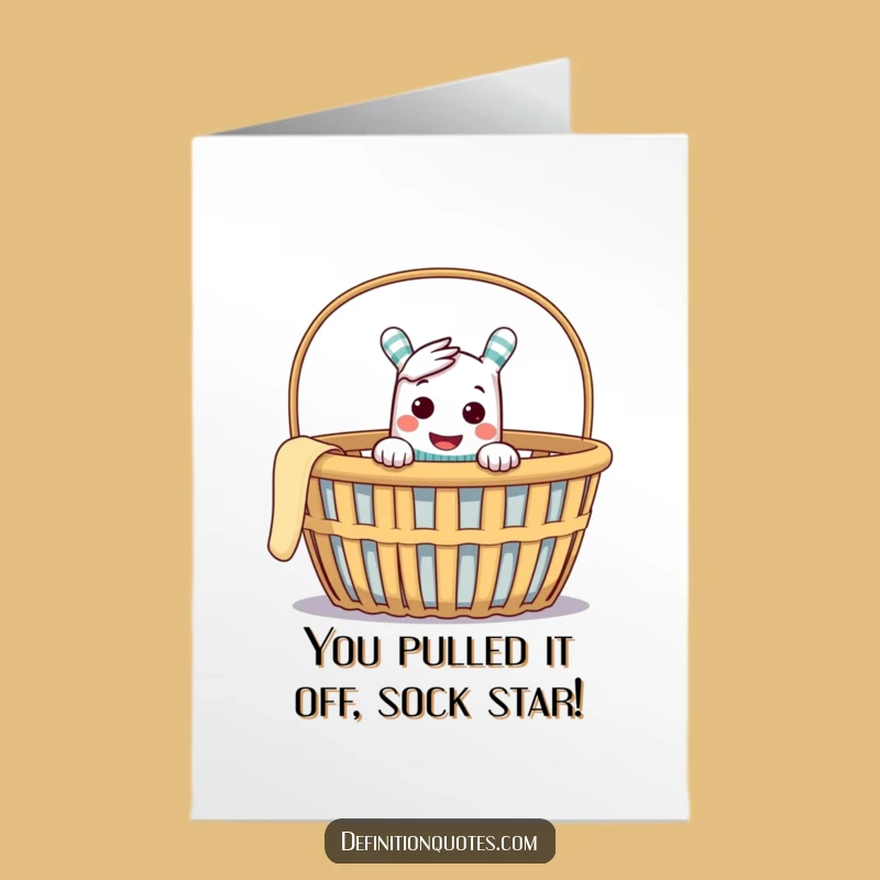 Free Printable Congrats Card: Cheeky Sock Puppet Mischief for a Funny Win