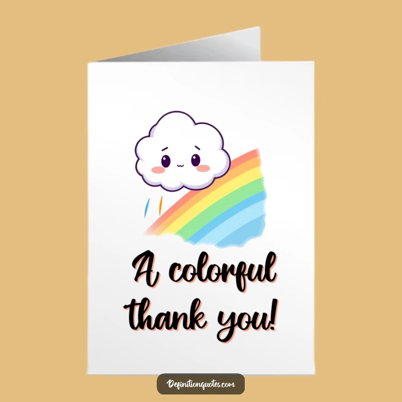 Free Printable Thank You Card: Cloud Rainbow Surprise, Funny Downloadable Gift
