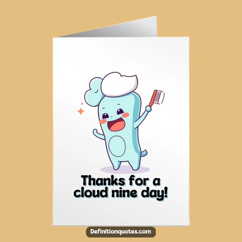 Free Printable Kawaii Toothbrush Thank You Card - Funny Downloadable Gift
