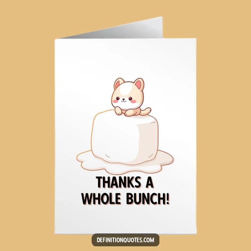 Free Printable Thank You Card: Animal Marshmallow Slip - Thank Someone with Humor