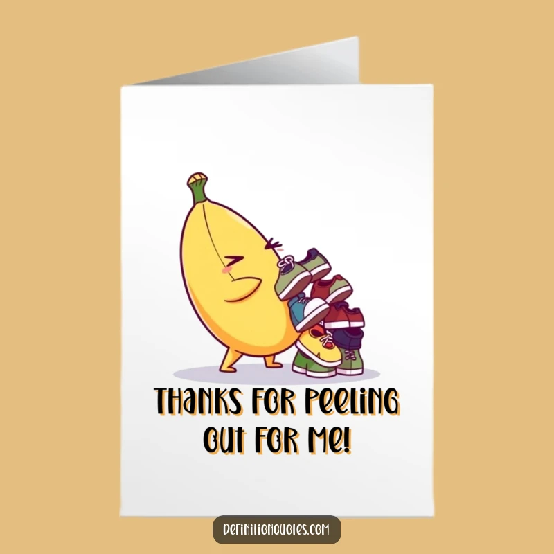 Funny Free Printable Banana Thank You Card - Hilarious Shoe Stunt Downloadable Greeting