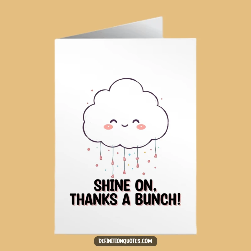 Free Printable Glitter Cloud Thank You Card - Funny Downloadable Gift