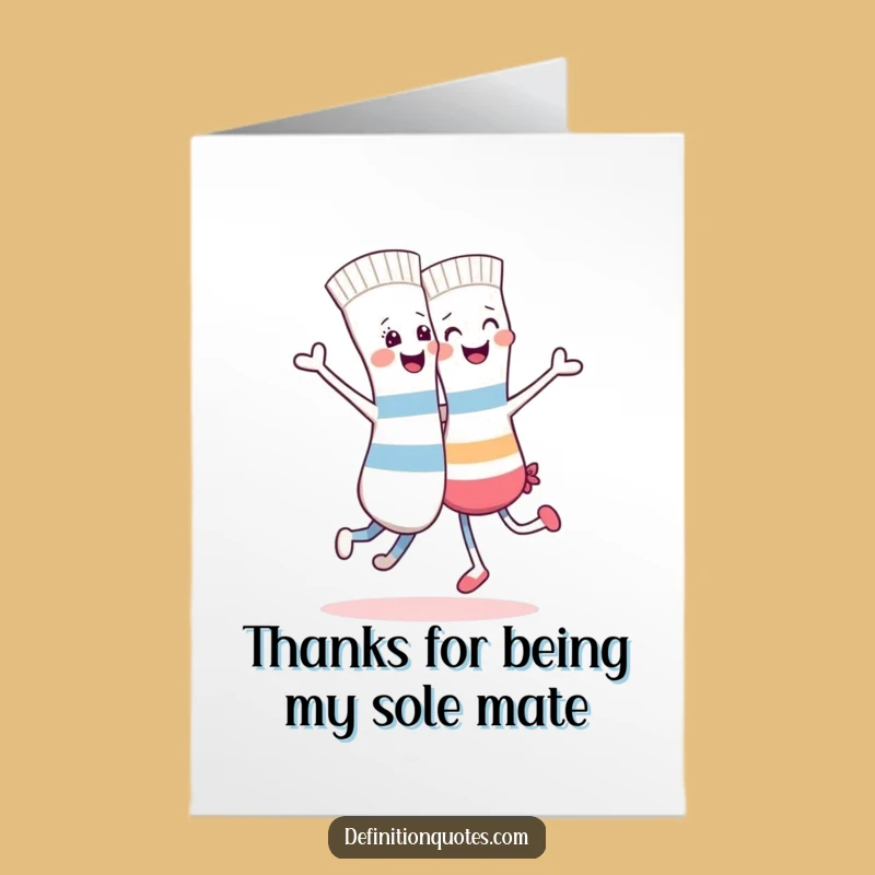 Free Printable Thank You Card: Dancing Sock Pair Humor, Funny Downloadable Gift