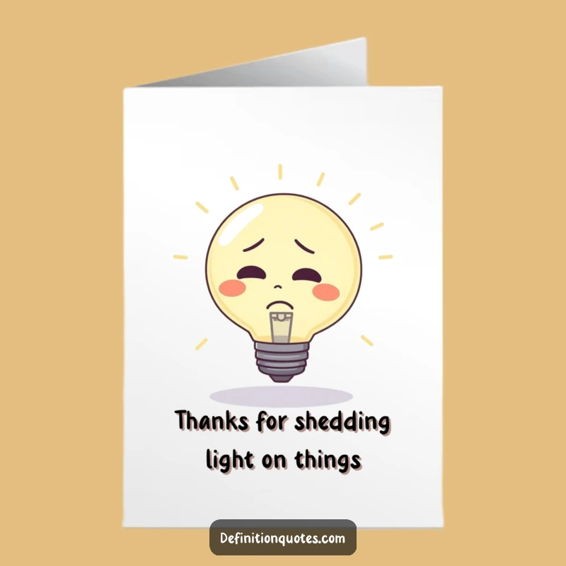 Free Printable Thank You Card: Lightbulb Bounces Thanks with Confusion