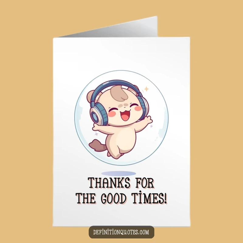 Free Printable Thank You Card: Dancing Bubble Creature - Thank You with a Groove