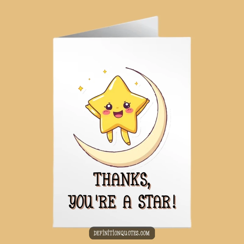 Free Printable Starry Thanks Card - Funny Downloadable Gift