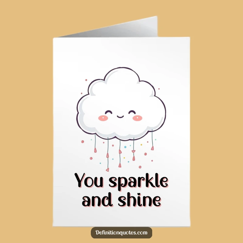 Free Printable Thank You Card: Glitter Thanks, Cheerful Cloud, Funny DIY Downloadable Gift