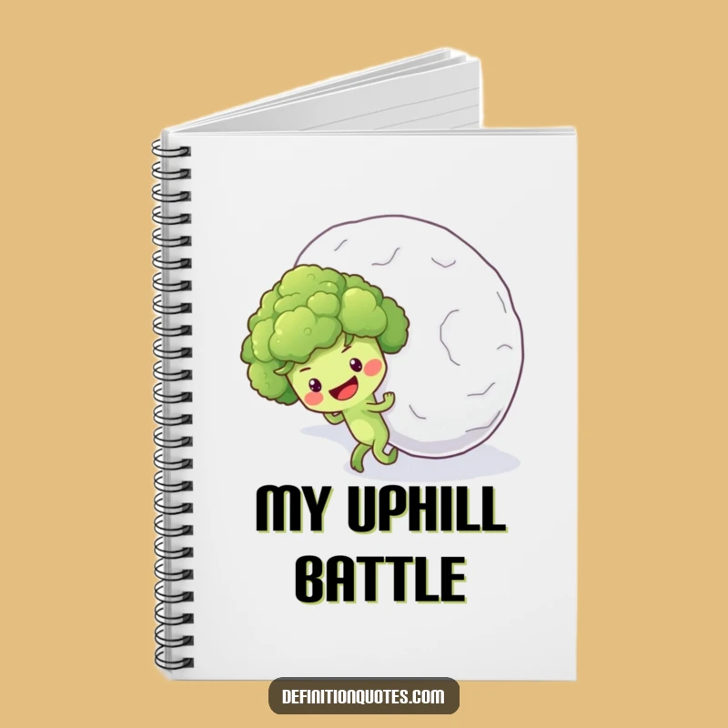Funny Broccoli Snowball Notebook: Optimistic Veggie Uphill Journal