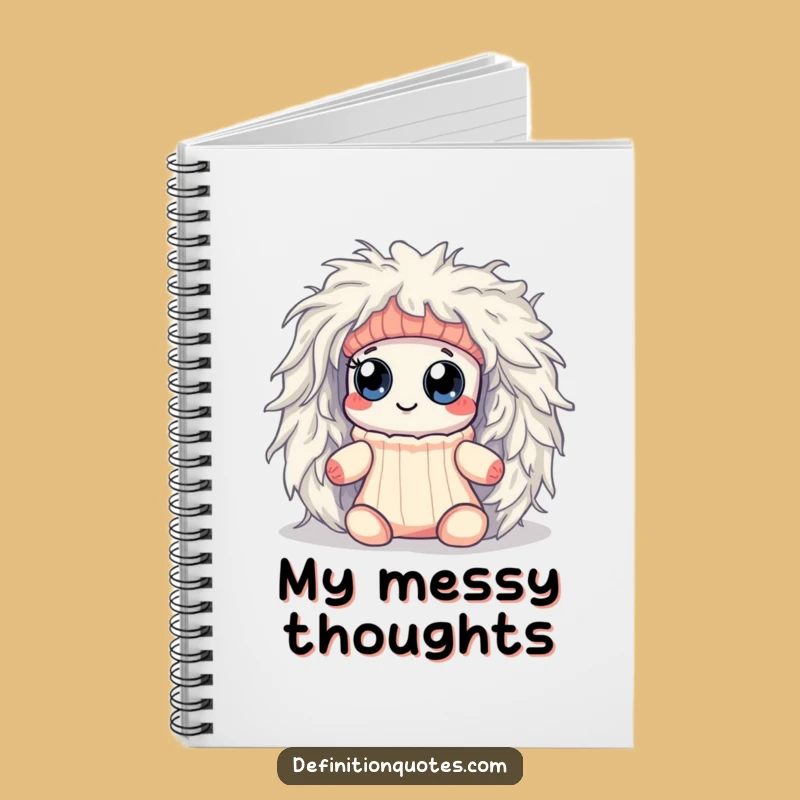 Funny Kawaii Sock Lint Monster Notebook - Hilarious Gift for Note-Takers