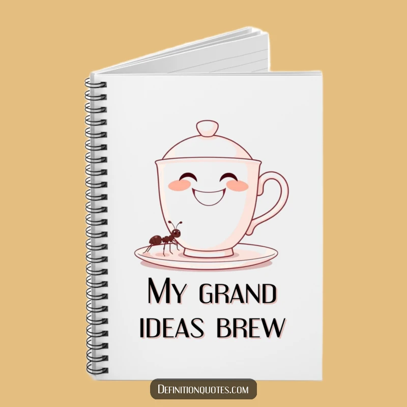 Funny Teacup Ant Notebook - Humorous Stationery Gift