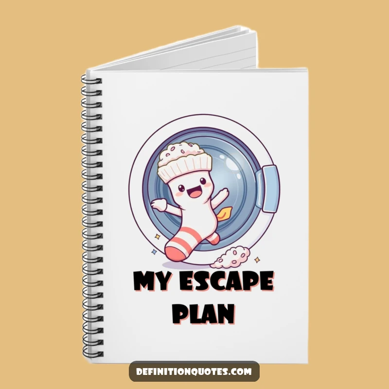 Funny Escaping Sock Notebook: Hilarious Laundry Day Journal