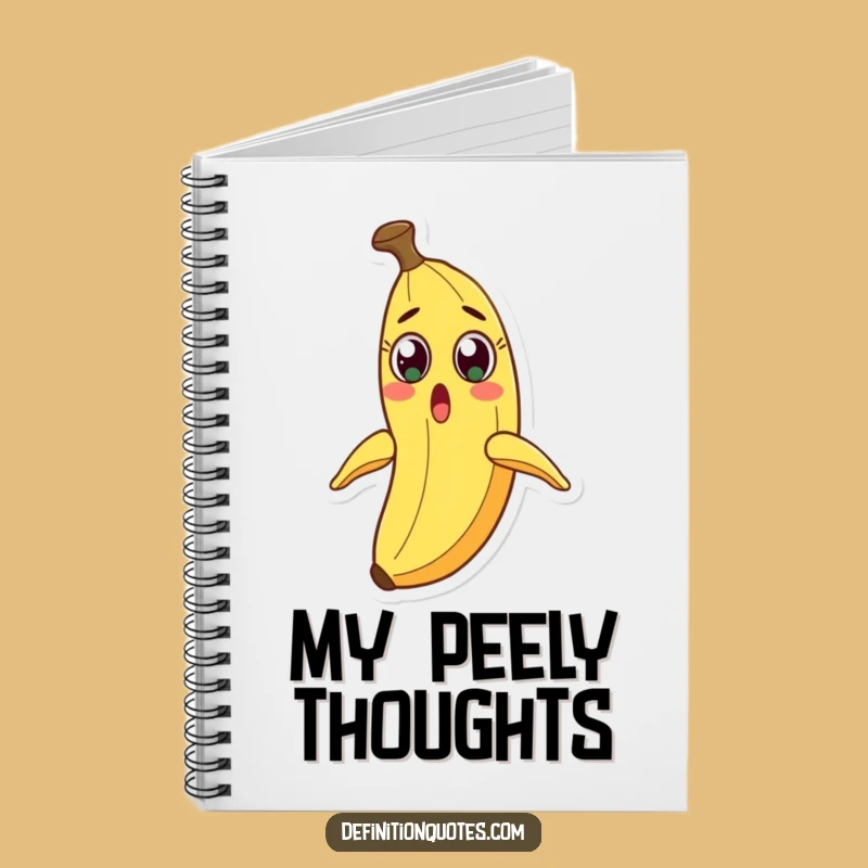 Funny Surprised Banana Peel Slide Notebook - Journal Character for Humorous Notes