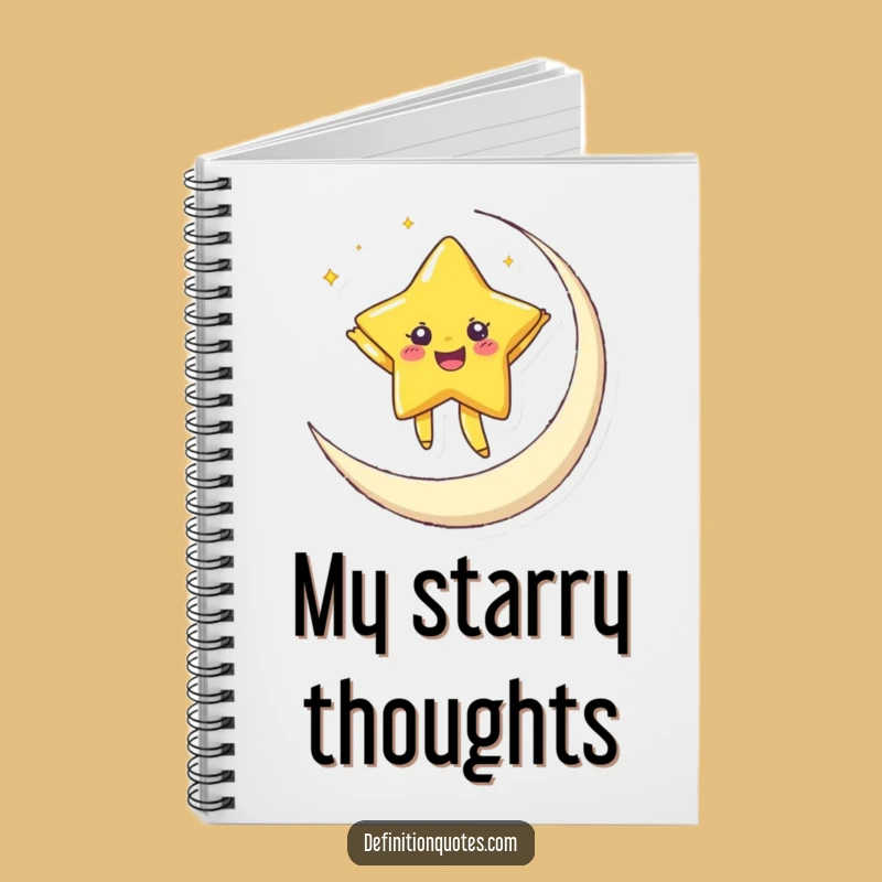 Funny Star Moon Notebook - Joyful Journal, Celestial Writing Gift