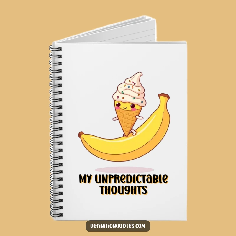 Funny Ice Cream Cone Notebook: Sprinkled Character Slip Journal Funny Gift Idea