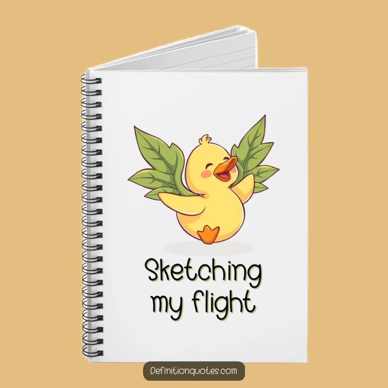 Funny Flying Duck Notebook: Hilarious Leaf-Winged Journal for Ideas