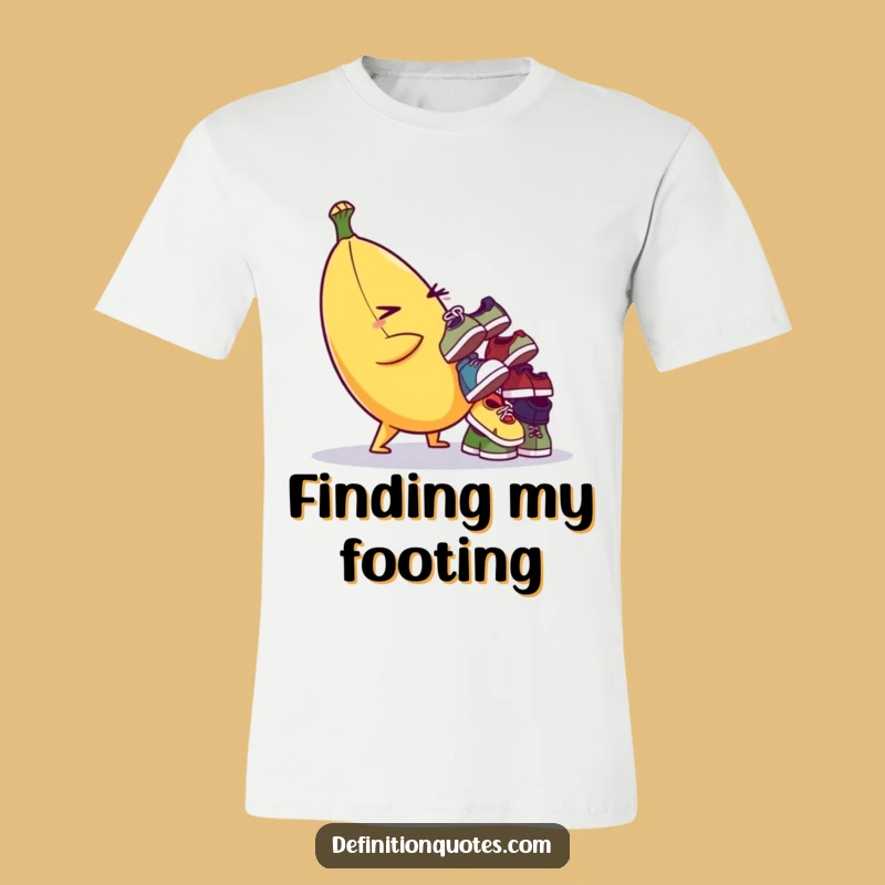 Funny Banana Mischief Shoe Balancing T-Shirt - Quirky Apparel