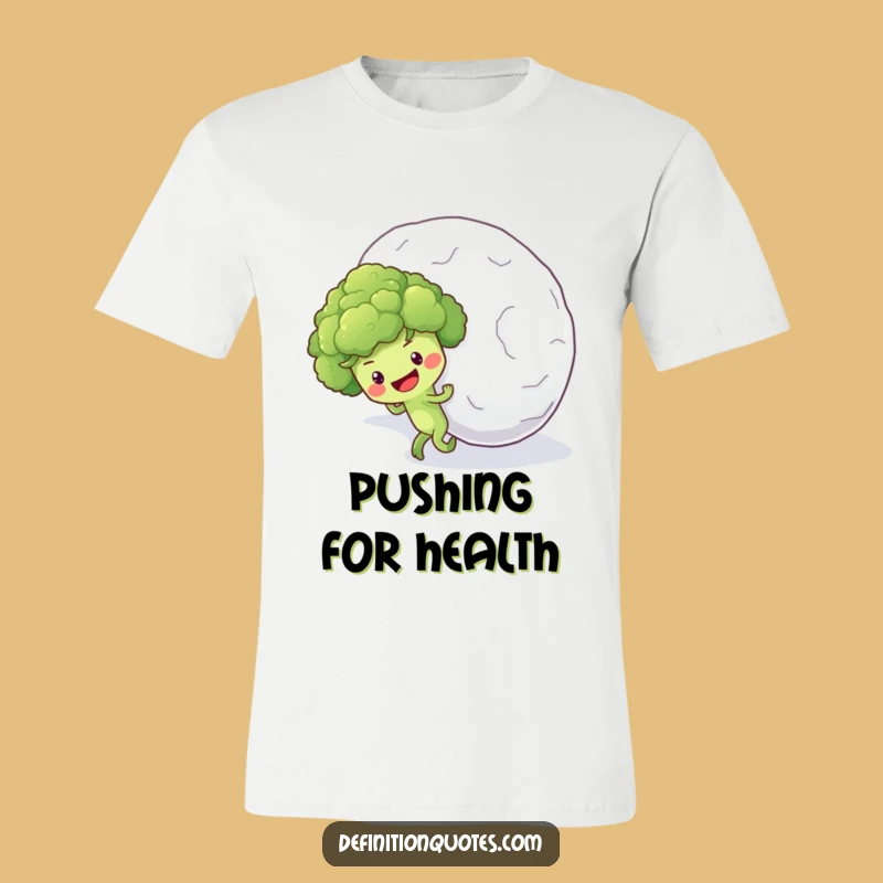Funny Broccoli Snowball T-Shirt: Optimistic Veggie Uphill Battle Tee