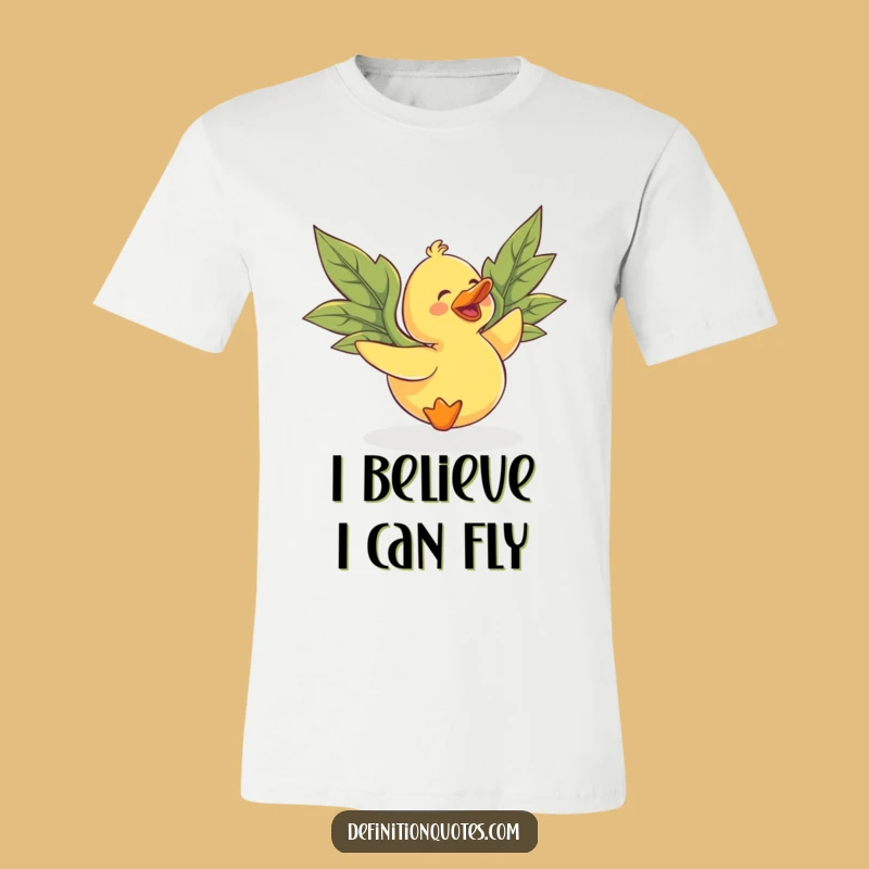 Funny Flying Duck T-Shirt: Hilarious Leaf-Winged Apparel