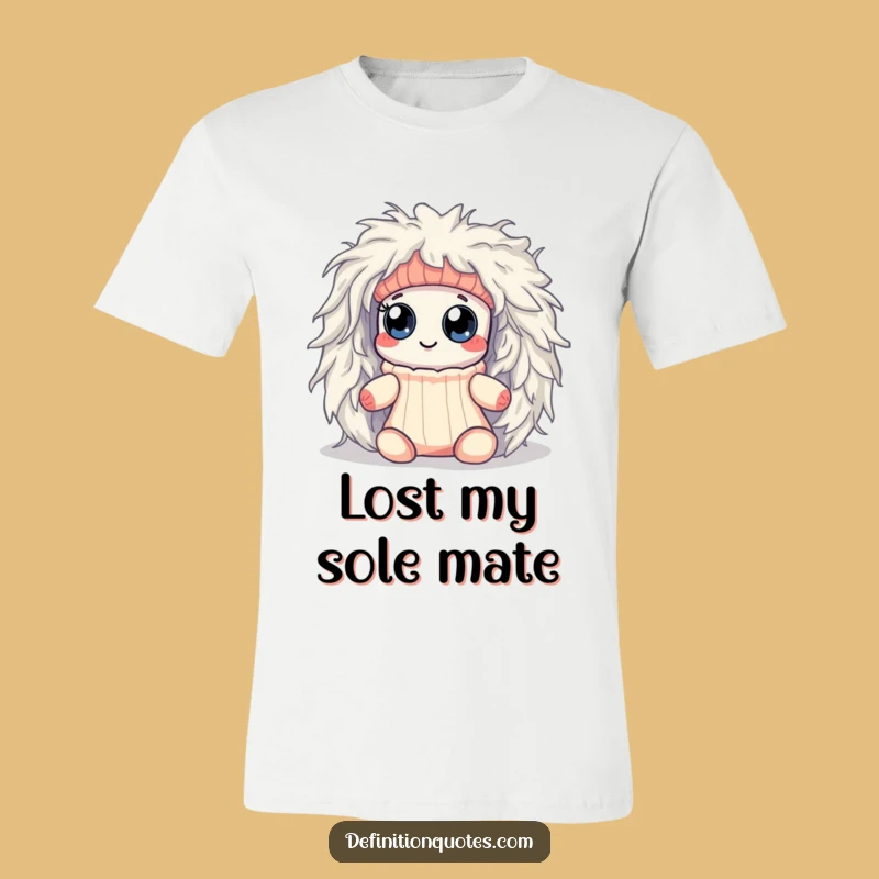 Funny Kawaii Sock Lint Monster T-Shirt - Hilarious Laundry Fail Gift