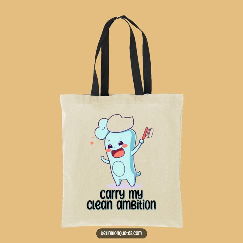 Funny Kawaii Toothbrush Cloud Brushing Tote Bag: Carry Your Essentials with Humorous Flair
