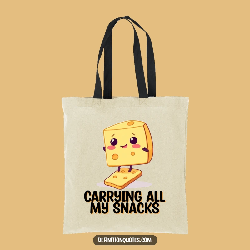 Funny Giggling Cheese Cracker Tote Bag: Carry Your Snacks and Smiles