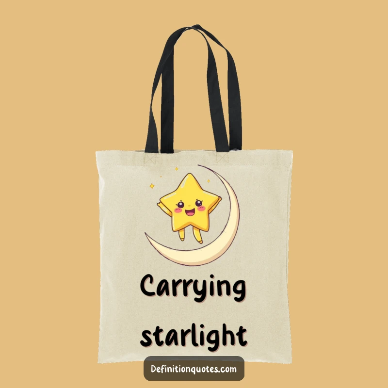 Funny Star Moon Tote Bag - Joyful Design, Celestial Accessory Gift