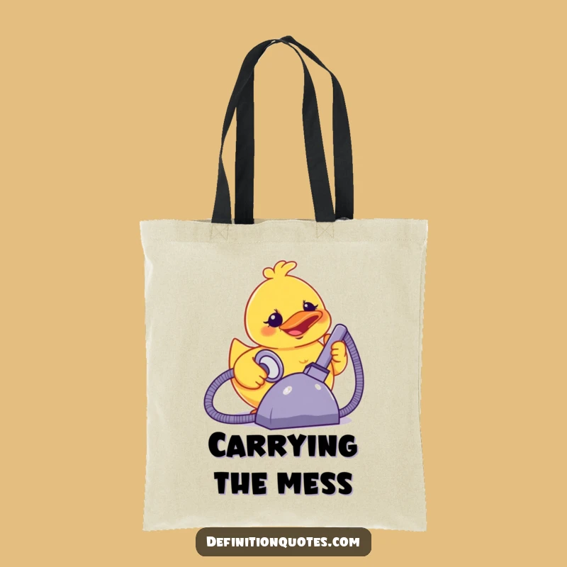 Funny Terror Duck Vacuum Tote Bag: Carry Your Controlled Chaos